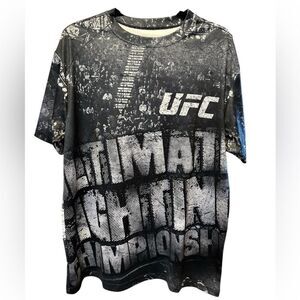 NWT UFC Men’s Black White Graphic Short Sleeve Tee Shirt - Size Medium